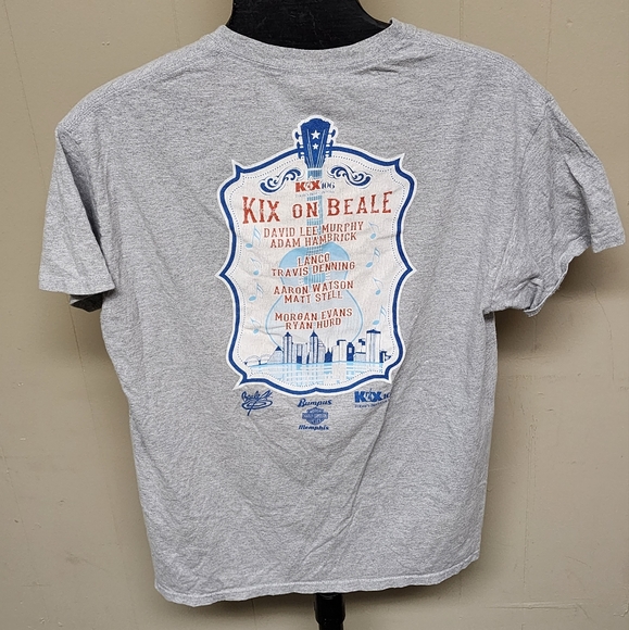 Gildan Heavy Cotton Men's Large 2019 Kix On Beale Memphis Concert Gray T-shirt - Picture 8 of 8